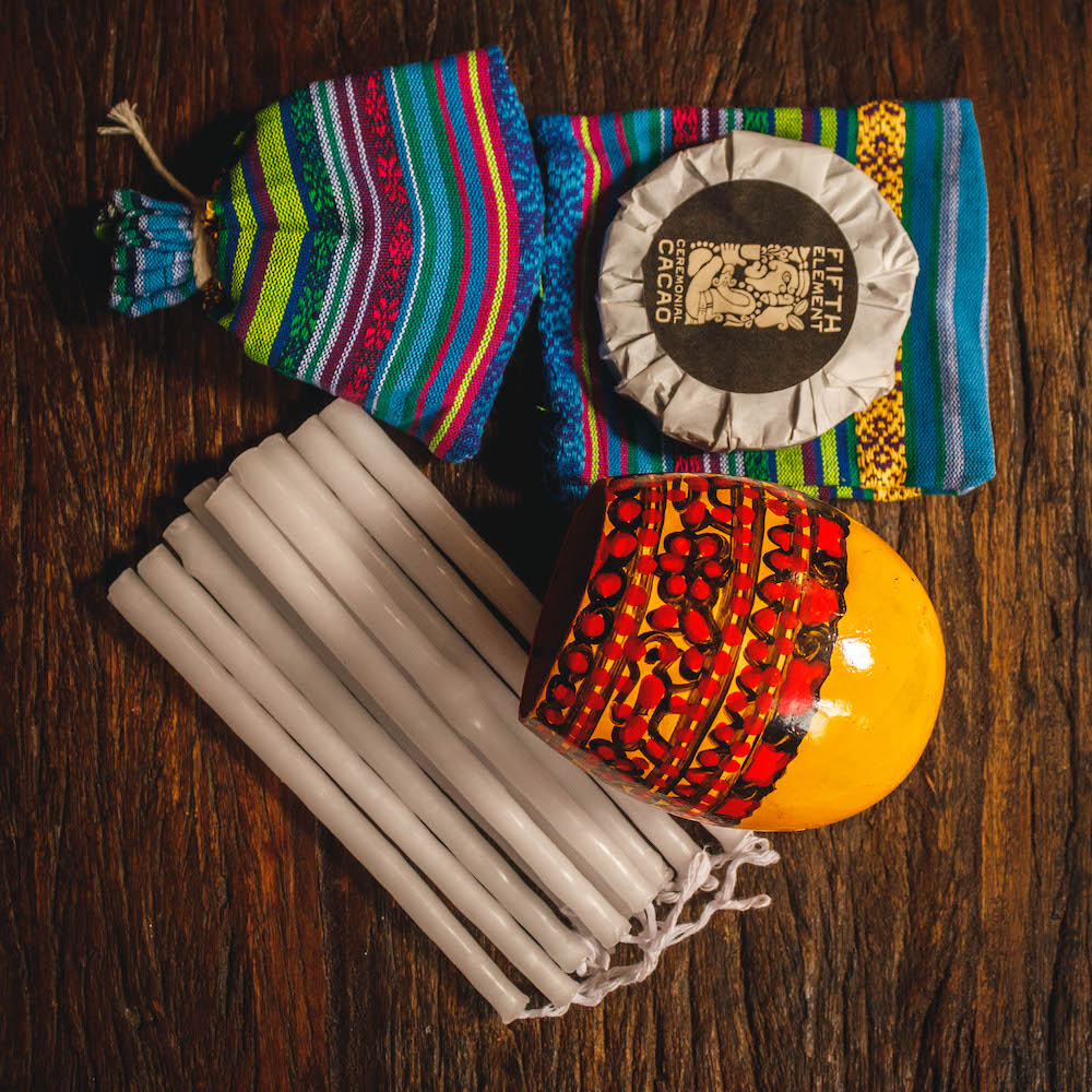 Ceremonial Cacao Kit - Contains Cacao, Candles, & Jícara